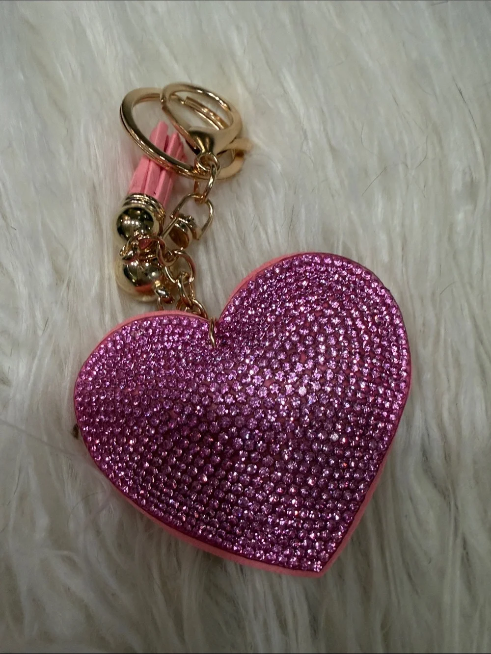 Heart Crystal Keychain - Pink